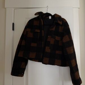 H&M Black and Brown Teddy Jacket